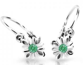 Cutie Jewellery Pôvabné detské náušnice z bieleho zlata C2261-10-X-2 zelená