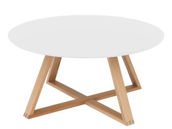 KONDELA Infero okrúhly konferenčný stolík biela / prírodná