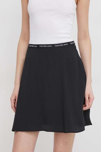 Sukňa Calvin Klein Jeans čierna farba, mini, áčkový strih, J20J223143