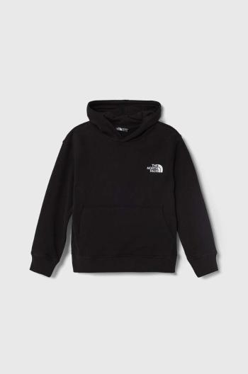 Mikina The North Face OVERSIZED HOODIE čierna farba, s kapucňou, melanžová