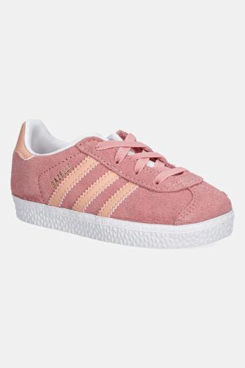 Detské semišové tenisky adidas Originals GAZELLE ružová farba, JP5547