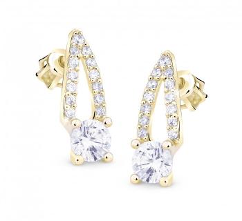 Cutie Jewellery Luxusné zlaté náušnice s trblietavými zirkónmi Z8044-30-10-X-1