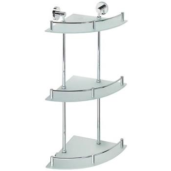 SAPHO X-ROUND E skl. polička roh. trojitá s hrazdou, 270 × 660 × 270 mm, chróm (XR606)