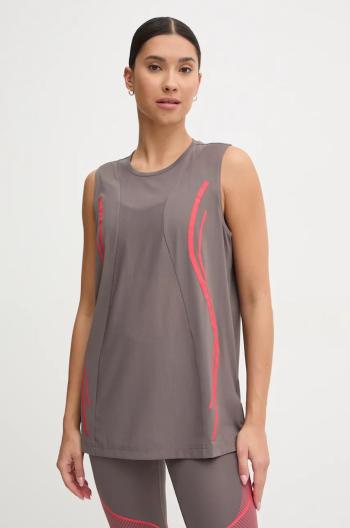 Top adidas by Stella McCartney TruePace dámsky, šedá farba, IW9878