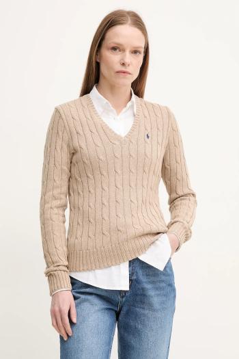 Bavlnený sveter Polo Ralph Lauren béžová farba, tenký, 211945652