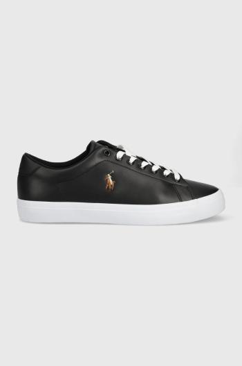 Kožené tenisky Polo Ralph Lauren Longwood čierna farba, 816884372001