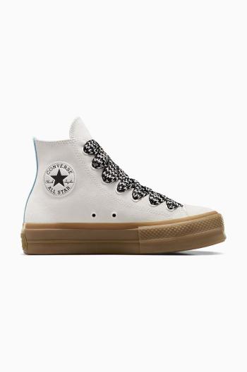 Semišové tenisky Converse Chuck Taylor All Star Lift biela farba, A10414C