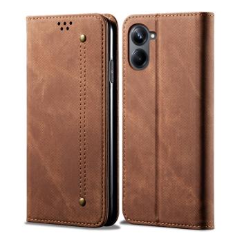 DENIM Peňaženkový kryt pre Samsung Galaxy A06 hnedý