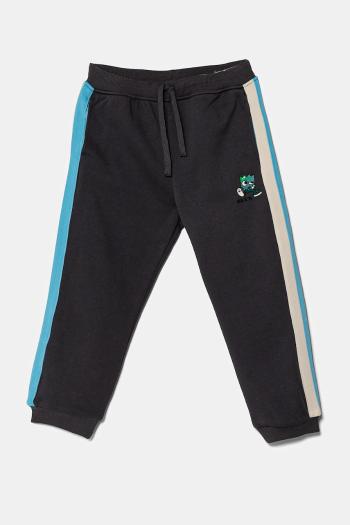 Detské tepláky United Colors of Benetton šedá farba, vzorované, 3J73GF04G