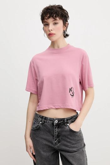 Tričko Karl Lagerfeld Jeans dámske, ružová farba, A2W17076