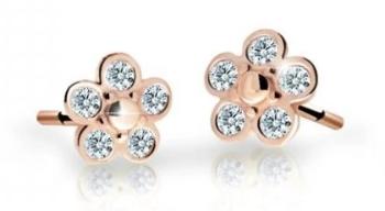 Cutie Jewellery Detské kvietkové náušnice z ružového zlata C2744-30-X-4 biela