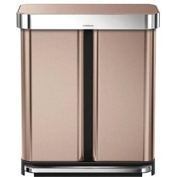 Simplehuman Pedálový kôš na triedený odpad 58 l, rose gold (CW2035)