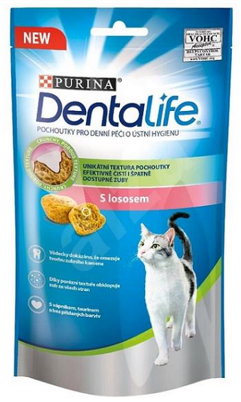 Maškrta DentaLife s lososom pre mačky 8x40g