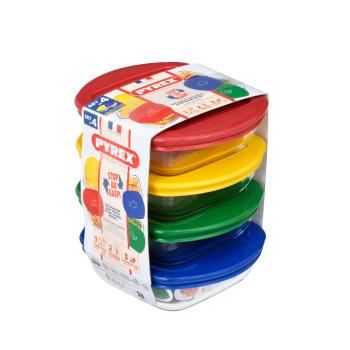 Pyrex SADA ŠTVORCOVÝCH PYREXOVÝCH POHÁROV 4KS, 0,3L, SKLO