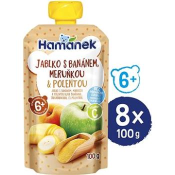 HAMÁNEK Jablko s banánom, marhuľou a polentou 8× 100 g (18595139799578)