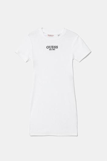 Dievčenské šaty Guess biela farba, mini, rovný strih, J5YK11 KBZP4