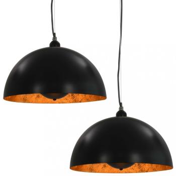 Závesná lampa 2 ks čierna / zlatá Dekorhome