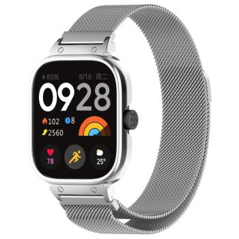 SET MILANESE Kovový obal na hodinky + remienok Redmi Watch 4 strieborný