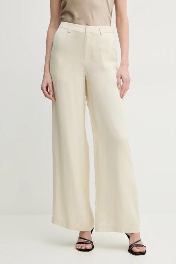 Nohavice ISABELLE BLANCHE dámske, béžová farba, široké, vysoký pás, IS25SS-P122-T011