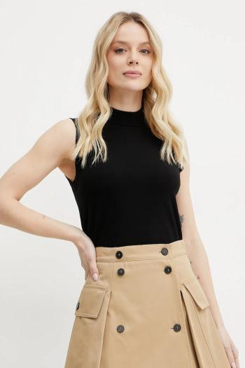 Vesta Weekend Max Mara dámska, čierna farba, tenká, s polorolákom, 2515361061600