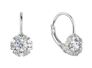 Evolution Group Strieborné dievčenské náušnice so zirkónmi 11474.1 crystal