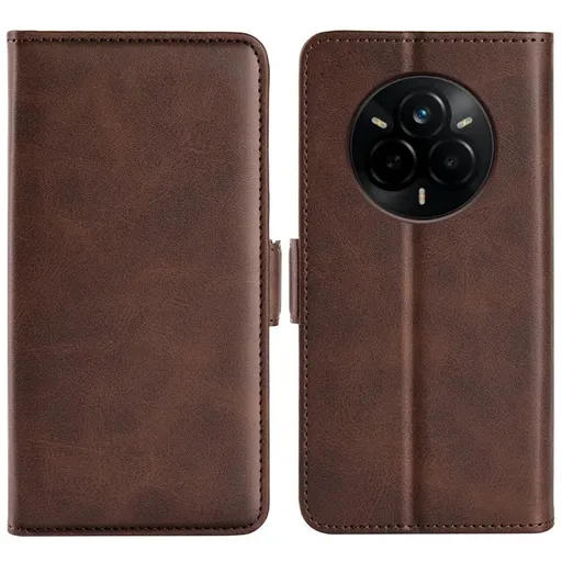 SIDE Peňaženkové puzdro pre Realme 14 Pro 5G tmavohnedé
