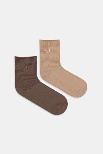 Ponožky adidas Originals Trefoil  2-pak hnedá farba, JW8002