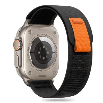 Tech-Protect Nylon Stripe remienok na Apple Watch 44/45/46/49mm, black orange