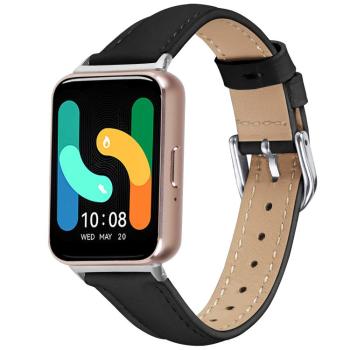 LEATHER Kožený remienok pre Samsung Galaxy Fit3 čierny