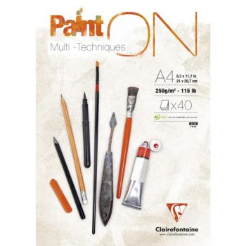 CLAIREFONTAINE PAINT´ON - Skicár s jemnozrnným papierom A4 (40 listov)