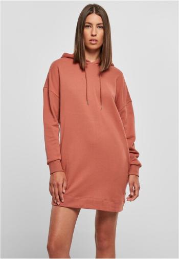 Urban Classics Ladies Organic Oversized Terry Hoody Dress terracotta - XS