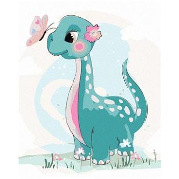 Maľovanie podľa čísel – Dinosaurus s motýlikom (HRAbz33307nad)