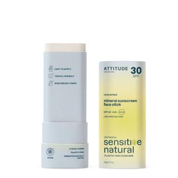 100% minerálna ochranná tyčinka na tvár a pery ATTITUDE (SPF 30) pre citlivú a atopickú pokožku, 20 g.