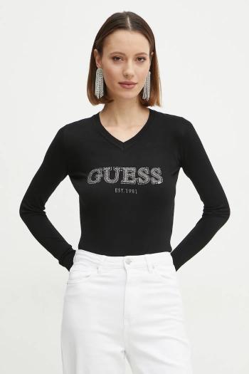Sveter Guess HOLLY dámsky, čierna farba, tenký, W5RR38 Z2NQ2