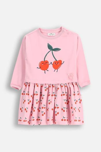 Šaty pre bábätká Coccodrillo ružová farba, mini, áčkový strih, MAXITROPIC GIRL NEWBORN