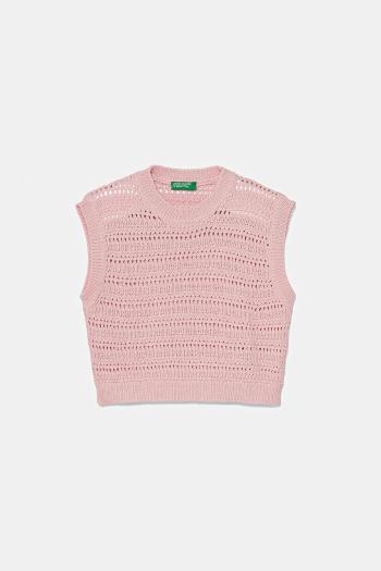 Detská vesta United Colors of Benetton ružová farba, tenký, 104FC108M