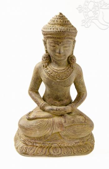 Amitabha Buddha láva kő szobor - 44 cm