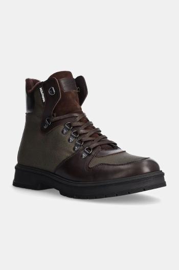 Topánky Tommy Hilfiger HILFIGER WARM CORDURA MIX BOOT pánske, zelená farba, FM0FM05180