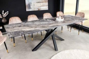 LuxD Rozťahovací keramický stôl Paquita 180-220-260 cm taupe mramor