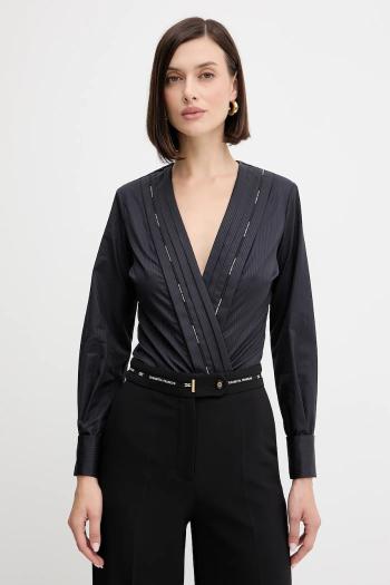 Bavlnené body Elisabetta Franchi tmavomodrá farba, jednofarebná, CB00256E2