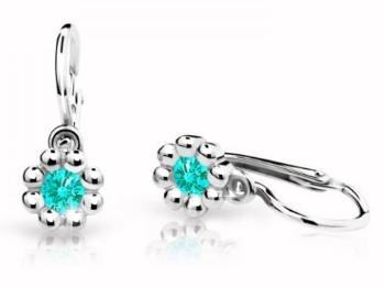 Cutie Jewellery Detské náušnice z bieleho zlata C2030-10-X-2 svetlo zelená