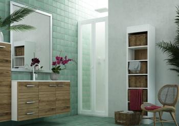 FORTE - Sprchová zástena DOMINO - Farba rámu zásteny - Plast biely, Rozmer A - 85, Smer zatváranie - Univerzálny Ľavé / Pravé, Výplň - Polystyrol 2,2 mm (acrilico), Výška - 185 BSDOM90P