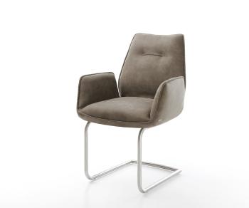 Jedálenská stolička Zoa-Flex taupe vintage konzolová základňa okrúhla