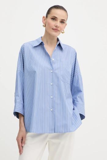Bavlnená košeľa Weekend Max Mara ZAVORRA modrá farba, voľný strih, s klasickým golierom, 2525116121600