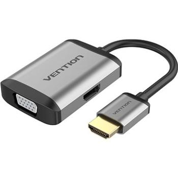 Vention HDMI to HDMI + VGA Converter 0,15 m Gray Metal Type (AFVHB)