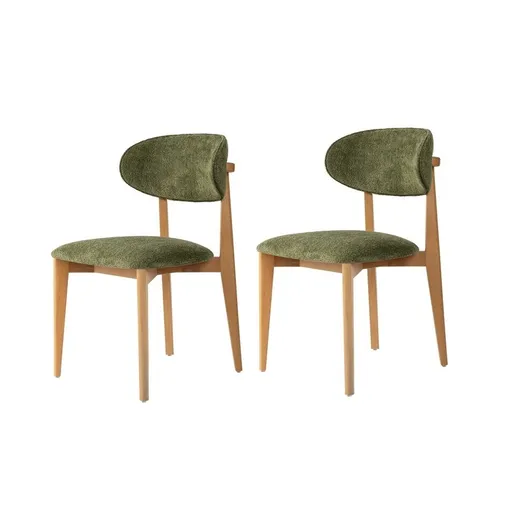 Súprava jedálenských stoličiek Lionte Green and Light Oak, 2 ks