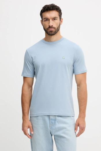 Bavlnené tričko United Colors of Benetton pánske, zelená farba, jednofarebné, 3MI5J1AF7