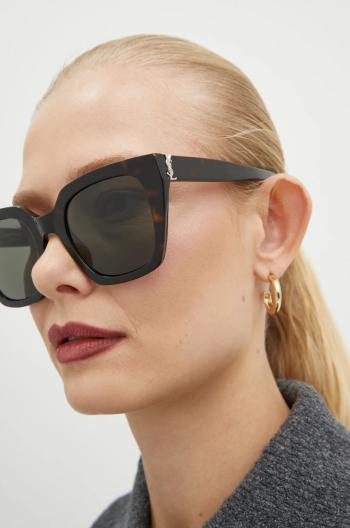 Slnečné okuliare Saint Laurent dámske, hnedá farba, SL M143