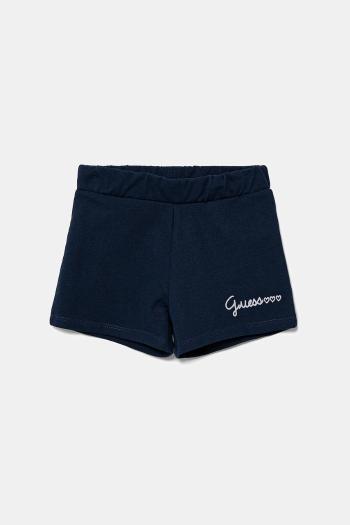 Detské bavlnené šortky Guess tmavomodrá farba, s potlačou, K5GD08 KA6R4