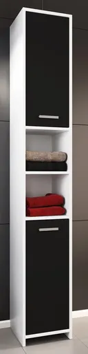 VCM Koupelnová vysoká skříňka Zalo L, černá